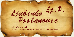 Ljubinko Poslanović vizit kartica
